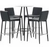 Topdeal Ensemble De Bar 5 Pcs Similicuir Gris -Table haute et bar Soldes 52088152 1