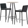 Topdeal Ensemble De Bar 3 Pcs Similicuir Gris -Table haute et bar Soldes 52088178 1