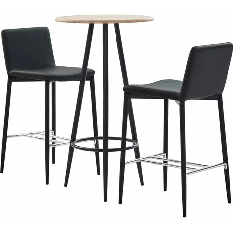 Topdeal Ensemble De Bar 3 Pcs Similicuir Gris 3 Topdeal Ensemble De Bar 3 Pcs Similicuir Gris