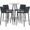 Topdeal Ensemble De Bar 5 Pcs Similicuir Gris -Table haute et bar Soldes 52088179 1