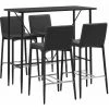 Topdeal Ensemble De Bar 5 Pcs Similicuir Gris -Table haute et bar Soldes 52088196 1