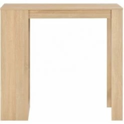 Topdeal Table De Bar Avec étagère Chêne 110x50x103 Cm -Table haute et bar Soldes 52088395 3