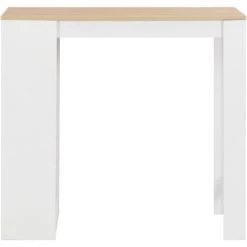 Topdeal Table De Bar Avec étagère Blanc 110x50x103 Cm 9 Topdeal Table De Bar Avec étagère Blanc 110x50x103 Cm -Table haute et bar Soldes 52088399 3