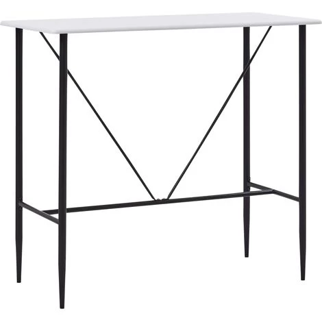 Topdeal Table De Bar Blanc 120 X 60 X 110 Cm MDF 3 Topdeal Table De Bar Blanc 120 X 60 X 110 Cm MDF