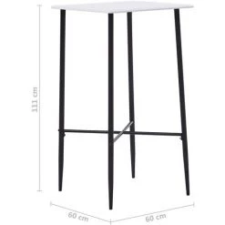 Topdeal Table De Bar Blanc 60 X 60 X 111 Cm MDF -Table haute et bar Soldes 52088807 5