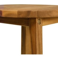 Topdeal Ensemble De Bar 3 Pcs Bois D'acacia Massif -Table haute et bar Soldes 52091044 4