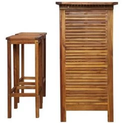 Topdeal Table Et Chaises De Bar 3 Pcs Bois D'acacia Massif -Table haute et bar Soldes 52091046 3