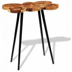 Topdeal Table De Bar Bois D'acacia Massif 90 X 60 X 110 Cm VDFF10196_FR -Table haute et bar Soldes 52094535 2