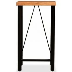 Topdeal Ensemble De Bar 3 Pcs Bois D'acacia Massif Et De Récupération VDFF18063_FR -Table haute et bar Soldes 52095080 3