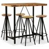 Topdeal Ensemble De Bar 5 Pcs Bois De Récupération Massif VDFF18078_FR -Table haute et bar Soldes 52095083 1