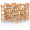 Topdeal Ensemble De Bar D'extérieur 7 Pcs Bois D'acacia Massif FF3057851_FR -Table haute et bar Soldes 52097349 1