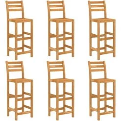 Topdeal Ensemble De Bar D'extérieur 7 Pcs Bois D'acacia Massif FF3057851_FR -Table haute et bar Soldes 52097349 3