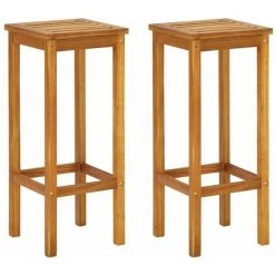 Topdeal Ensemble De Bar De Balcon 3 Pcs Bois D'acacia Solide FF310254_FR -Table haute et bar Soldes 52099641 5