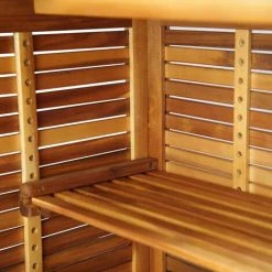 Topdeal Table De Bar 110 X 50 X 105 Cm Bois D'acacia Massif VDFF28228_FR 8 Topdeal Table De Bar 110 X 50 X 105 Cm Bois D'acacia Massif VDFF28228_FR -Table haute et bar Soldes 52102133 2