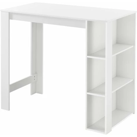 HELLOSHOP26 Table De Bar Design Avec Surfaces De Rangement Table Bistrot Avec 3 étagères Panneaux De Particules 110 X 50 X 103 Cm Blanc - Blanc 3 HELLOSHOP26 Table De Bar Design Avec Surfaces De Rangement Table Bistrot Avec 3 étagères Panneaux De Particules 110 X 50 X 103 Cm Blanc - Blanc