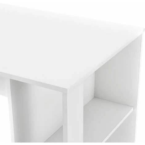 HELLOSHOP26 Table De Bar Design Avec Surfaces De Rangement Table Bistrot Avec 3 étagères Panneaux De Particules 110 X 50 X 103 Cm Blanc - Blanc 5 HELLOSHOP26 Table De Bar Design Avec Surfaces De Rangement Table Bistrot Avec 3 étagères Panneaux De Particules 110 X 50 X 103 Cm Blanc - Blanc – Image 3
