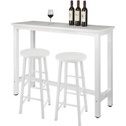 WOLTU 1xTable De Bar + 2xTabourets De Bar En MDF Et Métal. Design Industriel. 140x40x100cm. Blanc 9 WOLTU 1xTable De Bar + 2xTabourets De Bar En MDF Et Métal. Design Industriel. 140x40x100cm. Blanc -Table haute et bar Soldes 52468322 4