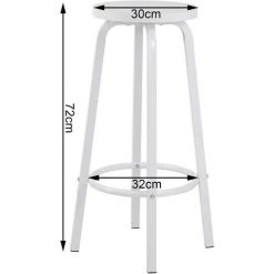 WOLTU 1xTable De Bar. Table à Manger + 2xTabourets De Bar En Métal Et MDF.120x40x100cm. Blanc. Polyvalent -Table haute et bar Soldes 52468324 4