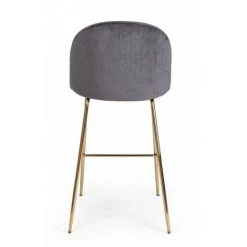 WEBMARKETPOINT Tabouret Bar Carry En Velours Gris Foncé Design Contemporain -Table haute et bar Soldes 52529365 4