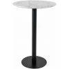 ALTOBUY TYROL - Table Haute Ø70cm Aspect Marbré Et Pied Métal Noir - Gris -Table haute et bar Soldes 53083858 1