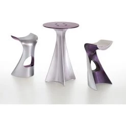 Table Haute Bicolore Design élégant Moderne Contemporain Slide Jet Next -Table haute et bar Soldes 53307129 3
