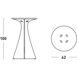 Table Haute Bicolore Design élégant Moderne Contemporain Slide Jet Next -Table haute et bar Soldes 53307129 4