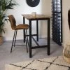DIMEHOUSE Crane Table De Bar Industrielle Bois De Manguier 120x60 Cm - Marron -Table haute et bar Soldes 53547675 1