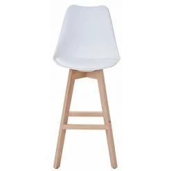 NOVA Set 2 Tabourets De Bar Et Cuisine En Cuir Massif En Bois De Bois Avec Différentes Couleurs Couleur : Bois Blanc -Table haute et bar Soldes 53576720 3
