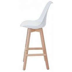 NOVA Set 2 Tabourets De Bar Et Cuisine En Cuir Massif En Bois De Bois Avec Différentes Couleurs Couleur : Bois Blanc -Table haute et bar Soldes 53576720 4