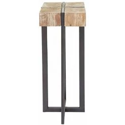 NOVA Table Basse Haute En Bois De Pin Solide Texture En Métal -Table haute et bar Soldes 53577678 3