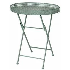 NOVA Table Pliante Style Romantique En Couleur Métal Vert Antique