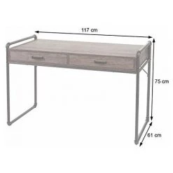 NOVA Bureau De Bureau Pour Ordinateur Avec Cadre En Métal De Style Moderne De 2 Tiroirs -Table haute et bar Soldes 53577842 3