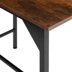 TECTAKE Table De Salle à Manger Industrielle Kerry 120x40x100,5cm - Table Haute, Table De Bar, Console - Bois Foncé Industriel -Table haute et bar Soldes 53718955 5