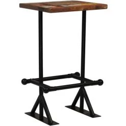 LITZEE Mobilier De Bar 3 Pcs Bois De Récupération Massif Multicolore # -Table haute et bar Soldes 53765668 3