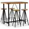 LITZEE Ensemble De Bar 5 Pcs Bois De Récupération Massif # -Table haute et bar Soldes 53840474 1