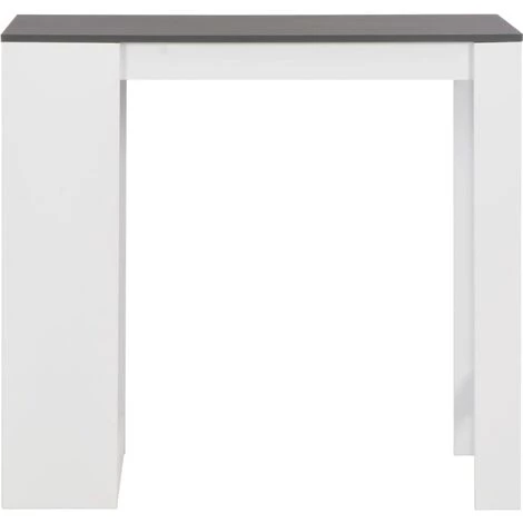 LITZEE Table De Bar Avec étagère Blanc 110x50x103 Cm # 5 LITZEE Table De Bar Avec étagère Blanc 110x50x103 Cm # – Image 3