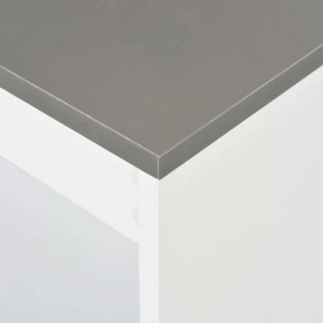 LITZEE Table De Bar Avec étagère Blanc 110x50x103 Cm # 7 LITZEE Table De Bar Avec étagère Blanc 110x50x103 Cm # – Image 5