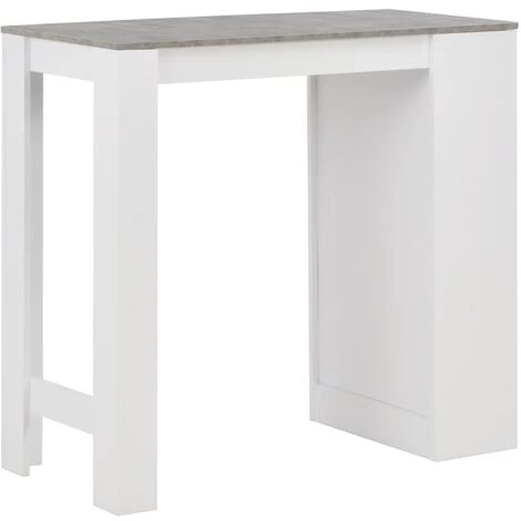 LITZEE Table De Bar Avec étagère Blanc 110x50x103 Cm # 4 LITZEE Table De Bar Avec étagère Blanc 110x50x103 Cm # – Image 2