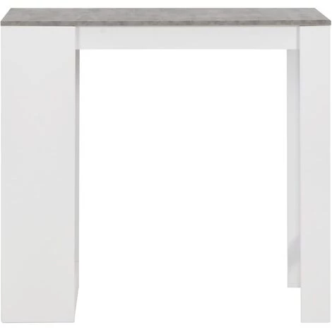 LITZEE Table De Bar Avec étagère Blanc 110x50x103 Cm # 5 LITZEE Table De Bar Avec étagère Blanc 110x50x103 Cm # – Image 3