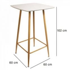 JARDIRICODECO Table Mange Debout Blanche 60x60x102cm 7 JARDIRICODECO Table Mange Debout Blanche 60x60x102cm -Table haute et bar Soldes 53958110 3