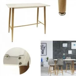 JARDIRICODECO Table Mange Debout Blanc 115x60x102cm