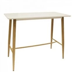 JARDIRICODECO Table Mange Debout Blanc 115x60x102cm -Table haute et bar Soldes 53958214 3