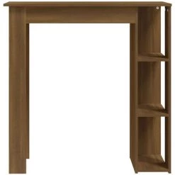 Table De Bar Avec étagère Aggloméré 102x50x103.5 Cm Chêne Marron VidaXL -Table haute et bar Soldes 53993029 3