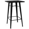 LES TENDANCES Table De Bar Carrée Acier Noir Kontoir 60 Cm -Table haute et bar Soldes 54011252 1