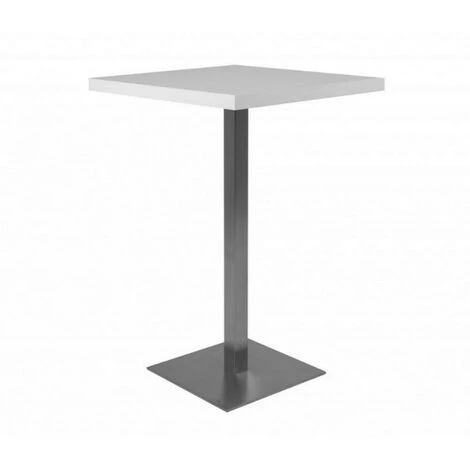 IPERBRIKO Table Haute Carrée 105 Cm Plateau Blanc Et Piètement Chrome 70x70xh.105 Cm 4 IPERBRIKO Table Haute Carrée 105 Cm Plateau Blanc Et Piètement Chrome 70x70xh.105 Cm – Image 2