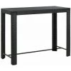 Hommoo Table De Bar De Jardin Noir 140,5x60,5x110,5 Cm Resine Tressee