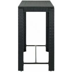 Hommoo Table De Bar De Jardin Noir 140,5x60,5x110,5 Cm Resine Tressee 9 Hommoo Table De Bar De Jardin Noir 140,5x60,5x110,5 Cm Resine Tressee -Table haute et bar Soldes 54151199 3