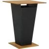 Hommoo Table De Bar Noir 80x80x110 Cm Resine Tressee Et Bois D'acacia 1 Hommoo Table De Bar Noir 80x80x110 Cm Resine Tressee Et Bois D'acacia -Table haute et bar Soldes 54151815 1