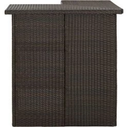 Hommoo Table D'angle De Bar Marron 100x50x105 Cm Resine Tressee -Table haute et bar Soldes 54151835 3