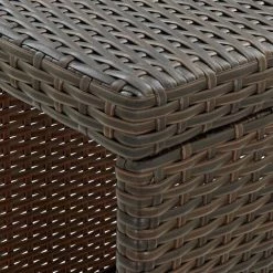Hommoo Table De Bar Avec Rangement Marron 120x60x110 Cm Resine Tressee 8 Hommoo Table De Bar Avec Rangement Marron 120x60x110 Cm Resine Tressee -Table haute et bar Soldes 54152330 2